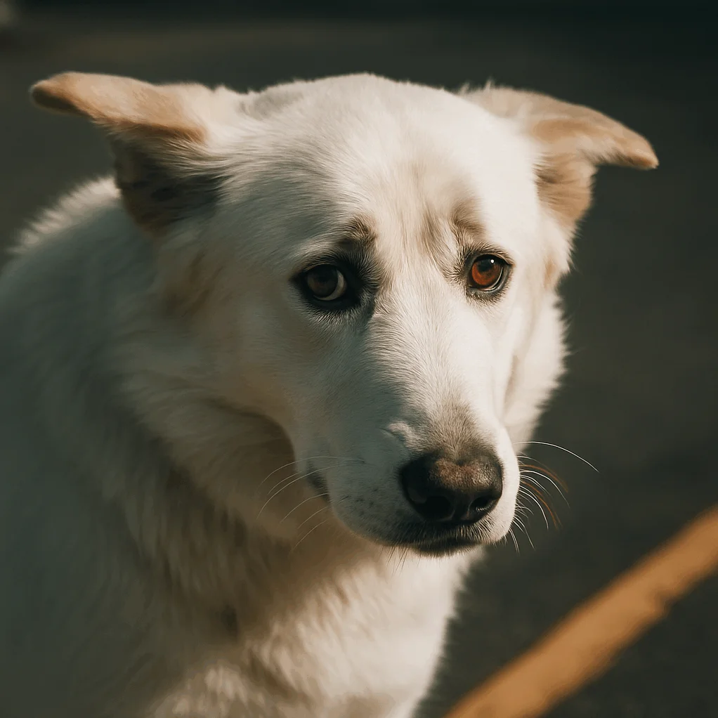 Chien craintif montrant des signes de peur liés à un trouble du comportement canin