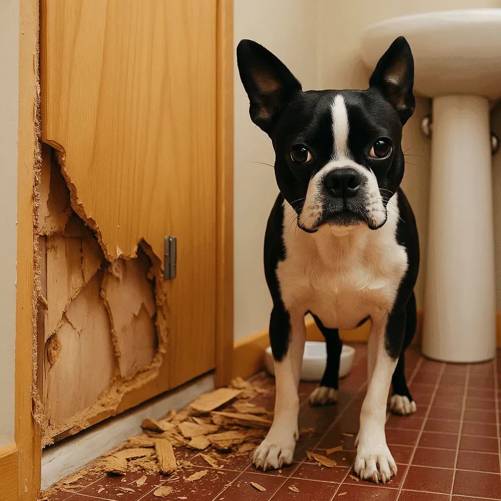Chien destructeur à l’intérieur du domicile en raison de troubles du comportement canin