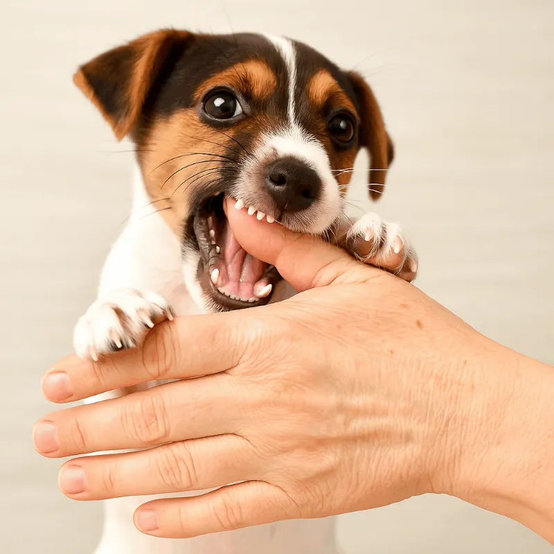 Chien qui mordille par excitation ou manque de gestion des interactions